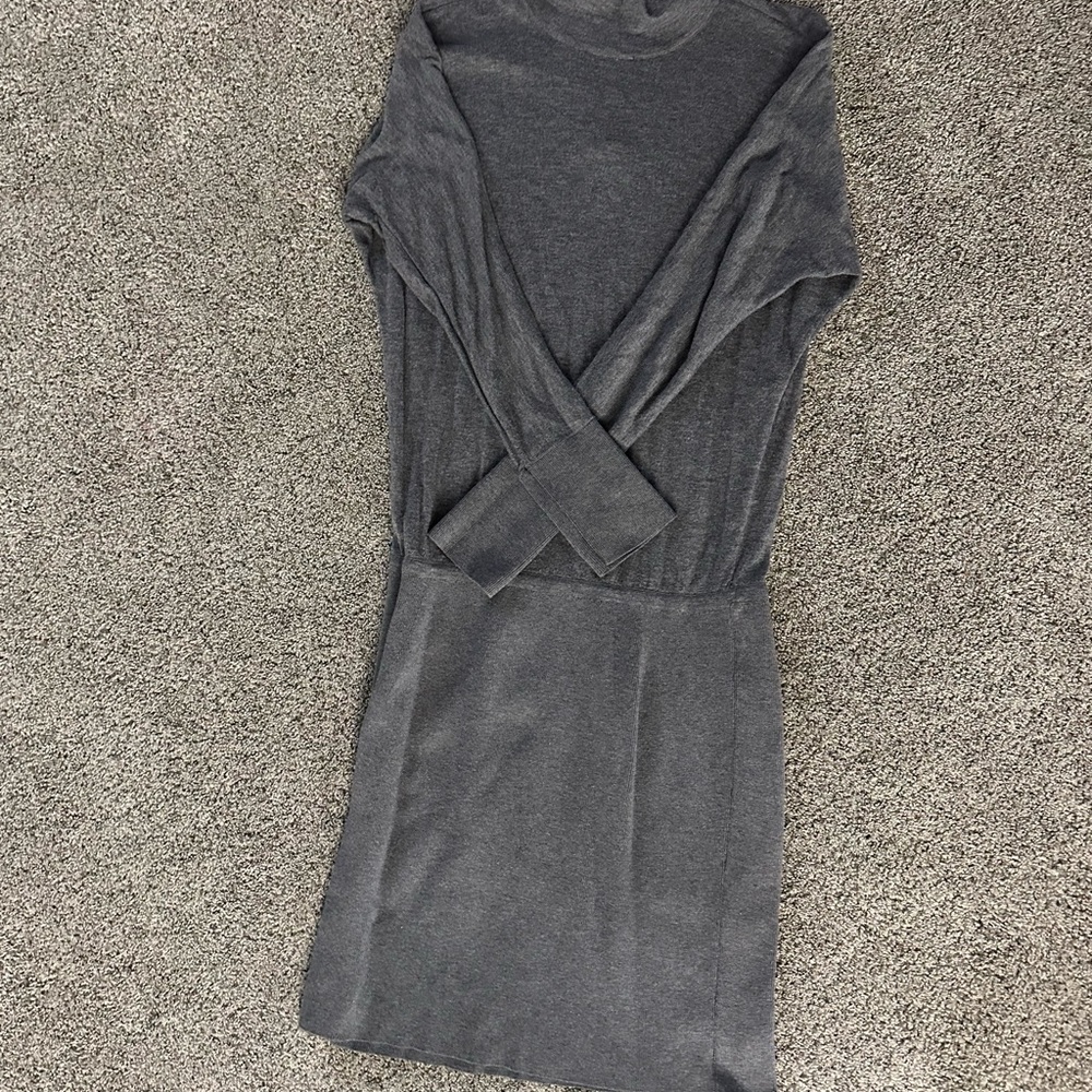 White House Black Market Gray Long Sleeve Dress